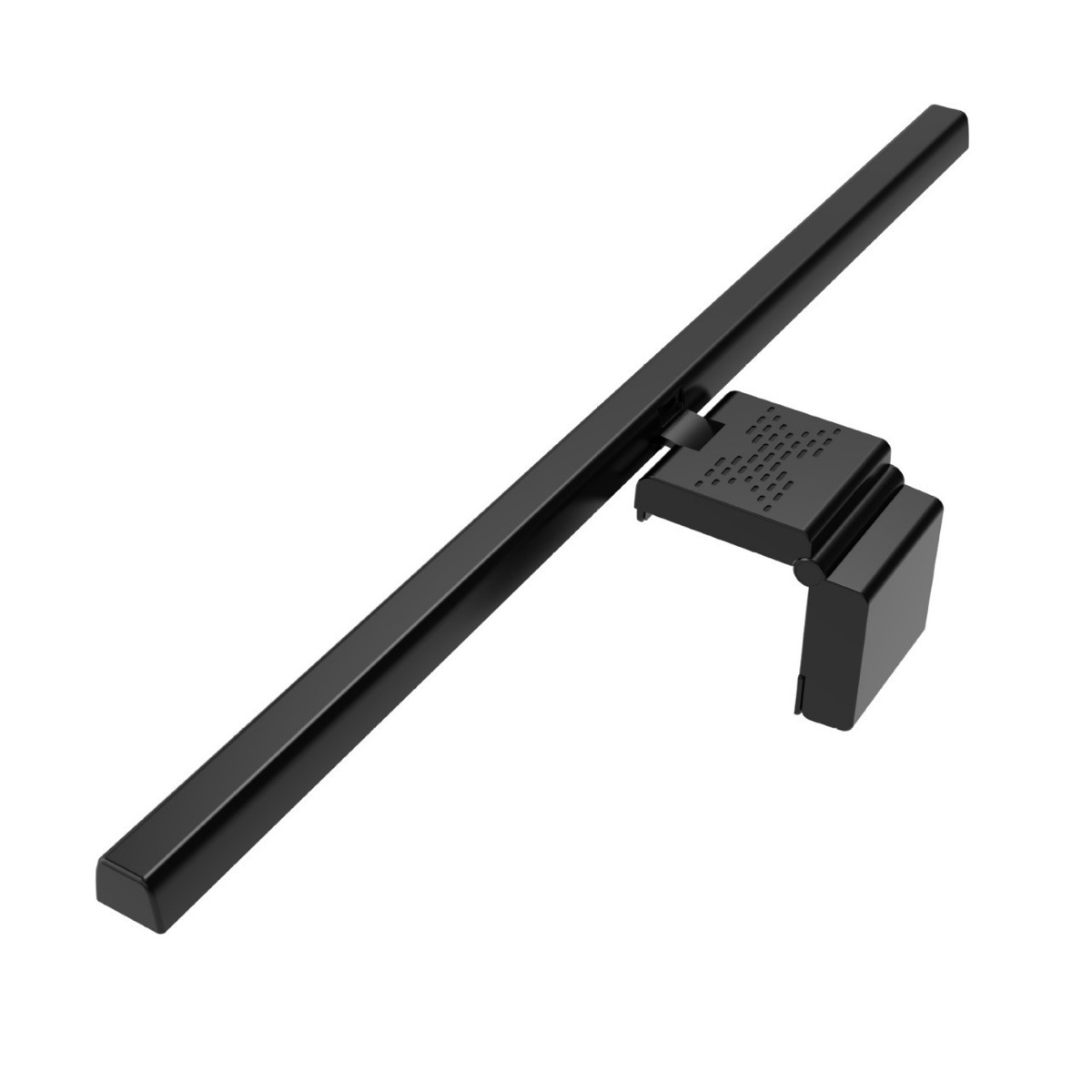 The HexGlow light bar with its weighted monitor clamp